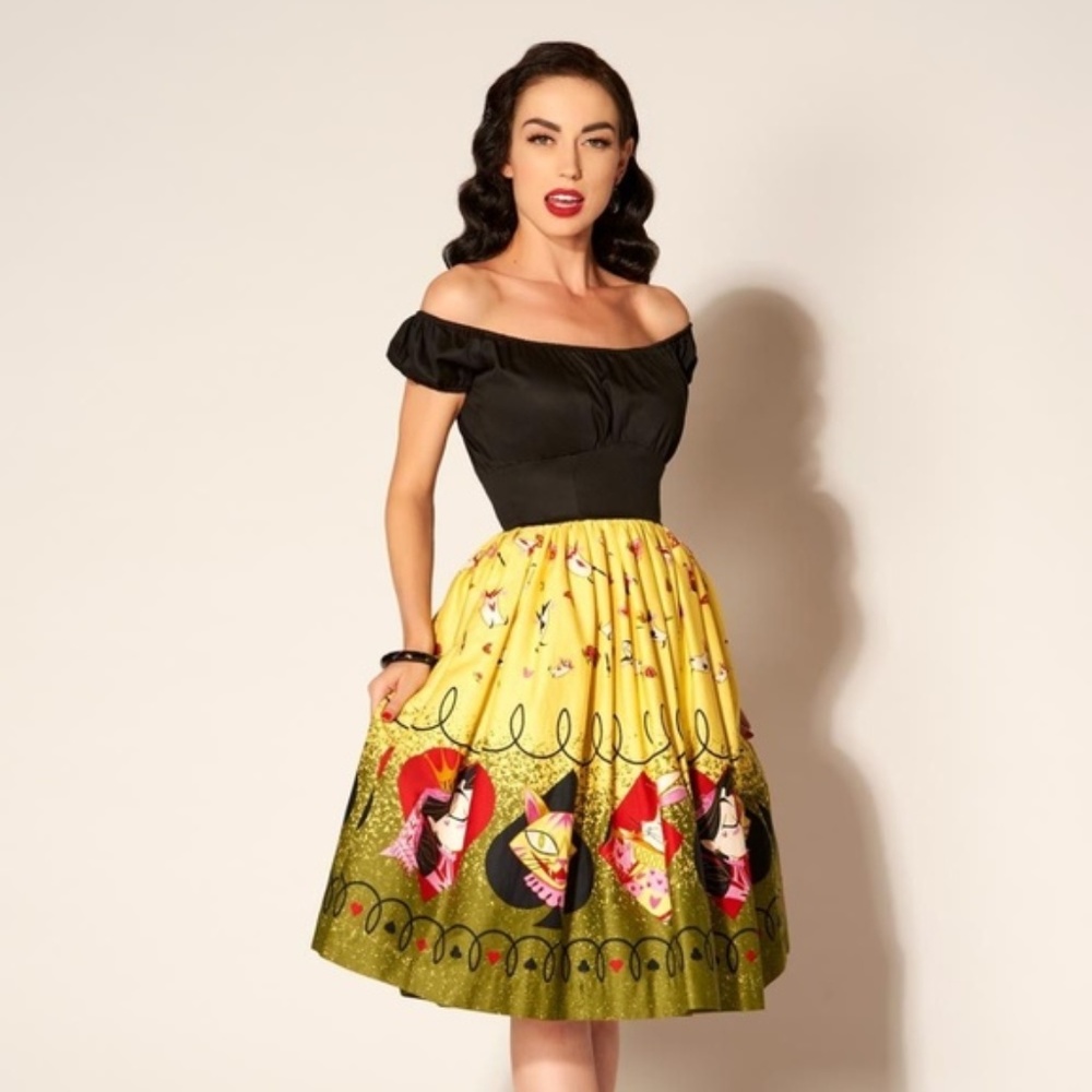 Pinup Girl EUC Queen of Hearts Peasant Dress
